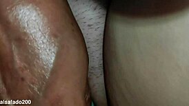 Hot threesome for amateur babe got her ass pounded