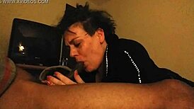 Milf deepthroats massive black cock in studio 6