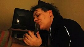 Milf deepthroats massive black cock in studio 6