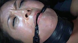 Brunette Woman Gently Licks Her Puffy Nipples