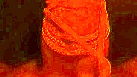 Bound In Bondage, Tied Up Man Plays With His Cock In BDSM Scene