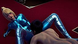 Girl feels intense pleasure as he fucks her in blue swimsuit and cums outside