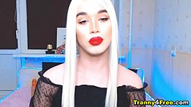 wonder shemale teases with huge cock