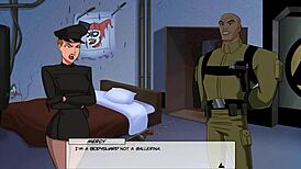 In this DC Comics episode, Vixen receives a blowjob from a brunette in a hentai-style scene.