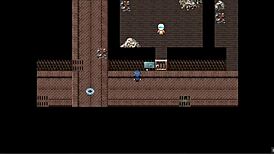 in this hentai game, the brunette asian girl gives handjobs and makes them cum twice on the shipwrecked spaceship