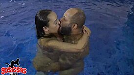 Ecstatic Pool Sex With Latina Brunette