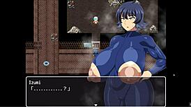 in this hentai game, the brunette asian girl gives handjobs and makes them cum twice on the shipwrecked spaceship