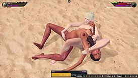 Terra and Amanda Engage in Naked Wrestling and Masturbation in 3D