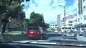 busty colombian amateur gets hard cock during casting interview