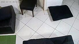 Latina amateur's crazy fetish for Santa in the mall