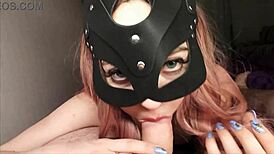 Cat blowjob closeup with milf 😺