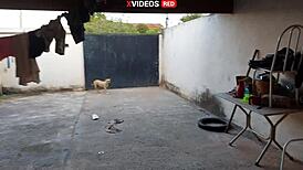 Novinha's Exciting Towel Encounter With Pizza Delivery Cum Facial.