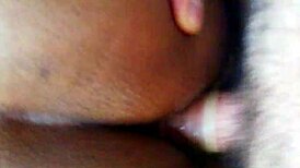 Ebony mulata tempts with oral blowjob before intense anal assfucking in POV scene