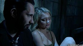 Suspended Blonde Deep Throat Fucked Hard