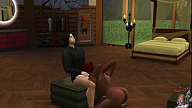 两个黑发女同三人行口交肛交