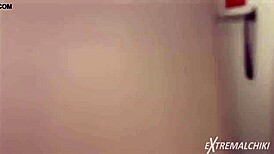 in the hot fitting room, a sporty twink gives an intense handjob leading to a cumshot