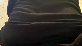 Sam in crossdressing gear fucking huge black cock with dildo