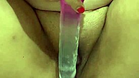 Thick Latina's Intense Wet Squirting Orgasm with Dildo