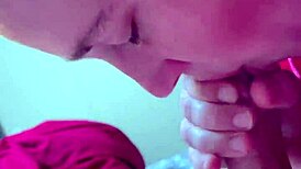 This pawg amateur sucks a thick white cock like a pro