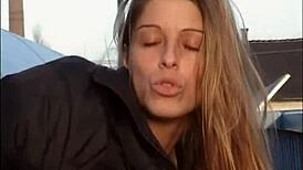 hey, this hot brunette slut is so wet and hardcore, she loves sucking my cock deep, blowing me off like crazy, and getting pounded hard in every way