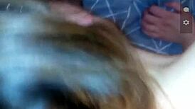 Mature MILF gets very close up blowjob from her partner