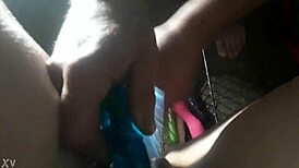 i watched my girlfriend cum hard using two vibrators in her tight pussy, feeling every pulse