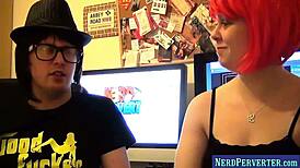 hey, check this nerd perverter with a hot pornstar