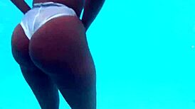 ebony see-through swimsuit underwater