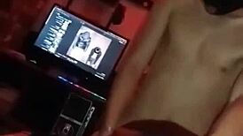 Latina prostitute bent over in doggystyle anal with monster cock cumshot