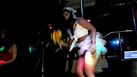 Naughty milfs dance passionately on pole at swing house