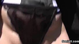 Unfaithful uk mature lady sonia flaunts her huge breasts