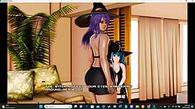 Intense femdom monster dominates in breeding island game with groping, oral submission, blowjob, and creampie