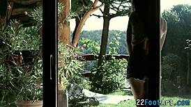 fetish babe gently tugs on the cock with feet and hands