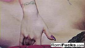 Romi Rain Stuffs Pussy with Panties and Licks Them Clean