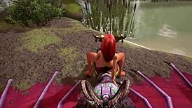 Redhead Elf Rides Illidan in Warcraft Parody