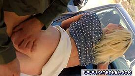 Hot Blonde Cop Marilyn Moore Receives Sensational Blowjob And Facial Outdoors