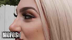 zoey nixon, cute redhead 19 yo, takes huge cock in pov deepthroat blowjob and swallows cum.