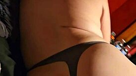 oh man, i’m just messin’ with her asshole, thong on, big ass shakin’... so hot!