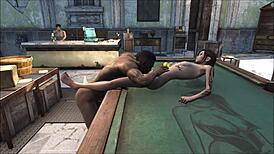 yo, check this wild fo4 pool table party with cute teens!