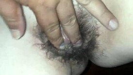 Husband masturbates wife before intense anal sex