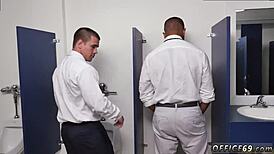 Black Chubby Straight Men Pissing with Celebrity in Wild Gay First Encounter