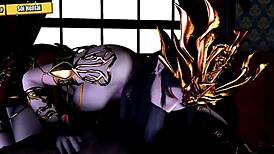 hentai 3d medusa queen gets black dick blowjob and creampie