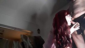 Redhead Silky Bent Over For Cheating Doggystyle Blowjob With Mr. Silks Cock