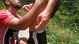 After São Paulo football, macho guy sucked and got pounded on the trail - full red