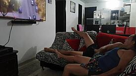 Watching TV WITH MY SISTER-IN-LAW WE GOT HOT SHE GAVE ME A GREAT BLOWJOB AND I PENETRATED HER VAGINA WELL