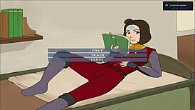 Does Jinora give a handjob in this hentai?
