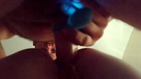 jenni feels intense pleasure deepthroating her husband's big cock while bent over. she loves the deep sensations.