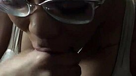 Busty toppy gives a deepthroat to big black cock