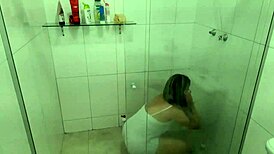 Hot Naughty Girl Shows Off Pussy While Cleaning