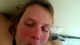 Hey, watch my mature slave suck me off every day. I can’t get enough of her skills!